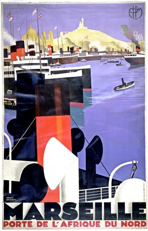 Marseille vintage travel poster